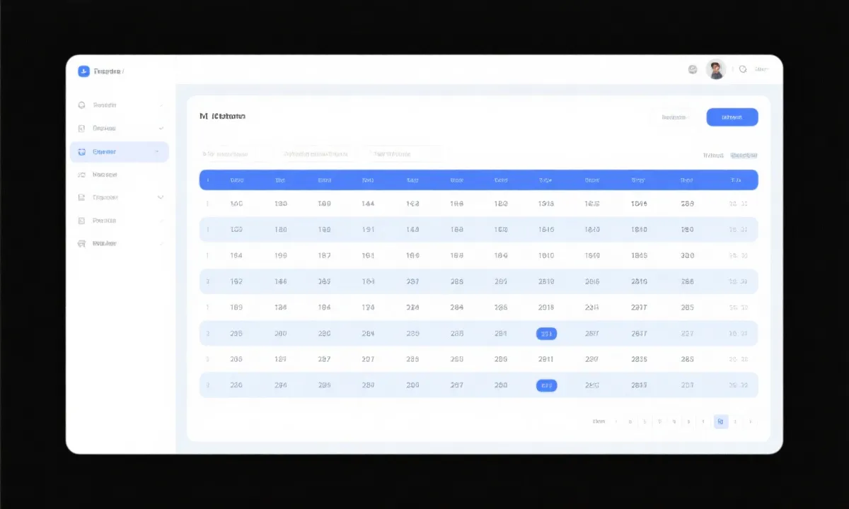历史数据表格示意图